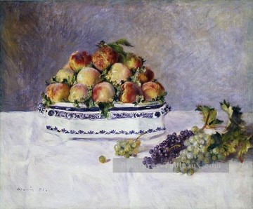 Nature morte aux pêches et raisins Pierre Auguste Renoir Peinture à l'huile